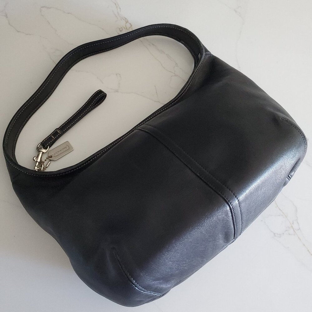 Original Vintage Coach Ergo Black Leather Hobo Shoulder Bag 9219 - Picture 4 of 12